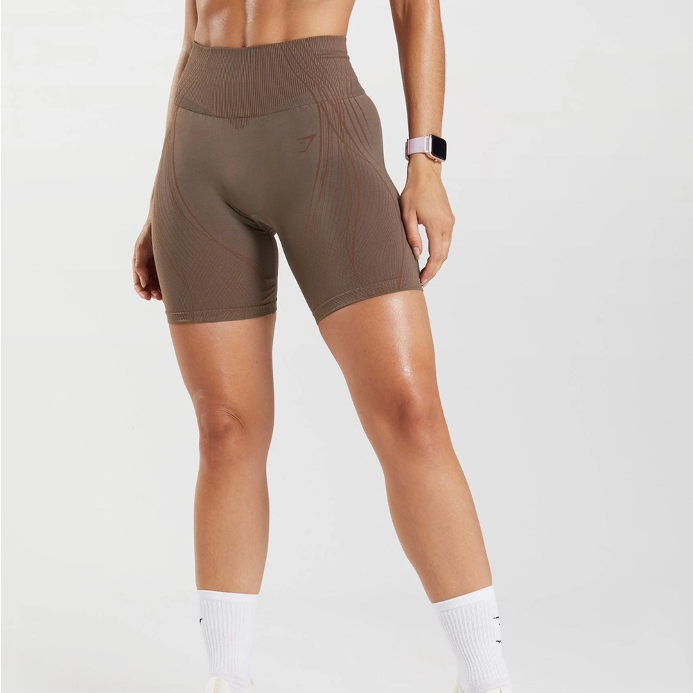 GYMSHARK APEX SEAMLESS SHORTS BROWN S